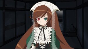 Rating: Safe Score: 0 Tags: 1girl brown_hair dress frills green_eyes heterochromia image long_hair long_sleeves looking_at_viewer red_eyes solo suiseiseki very_long_hair User: admin