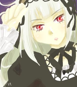 Rating: Safe Score: 0 Tags: 1girl bangs black_ribbon dress face frills image looking_at_viewer red_eyes ribbon solo suigintou white_hair User: admin