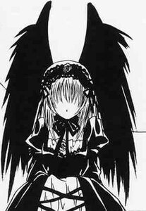 Rating: Safe Score: 0 Tags: 1girl black_wings dress frills greyscale hairband image lolita_hairband long_hair long_sleeves monochrome simple_background solo suigintou upper_body very_long_hair wings User: admin