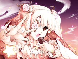 Rating: Safe Score: 0 Tags: 1girl \m/ commentary_request cross dress eyepatch flower frills hair_flower hair_ornament hamuhamu hands highres image kirakishou long_hair microphone music open_mouth parody pink_hair rose rozen_maiden seikan_hikou singing solo sparkle star_(symbol) star_hair_ornament star_print starfish starry_background thorns two_side_up upper_body wand white_flower white_rose User: admin