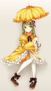 Rating: Safe Score: 0 Tags: 1girl bow dress drill_hair frills full_body green_eyes green_hair holding_umbrella image kanaria long_sleeves pantyhose parasol shoes smile solo striped umbrella vertical_stripes white_legwear User: admin