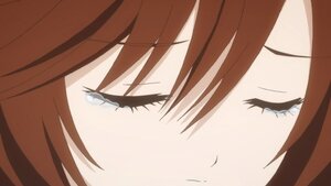 Rating: Safe Score: 0 Tags: 1girl bangs brown_hair close-up closed_eyes face image simple_background solo suiseiseki white_background User: admin