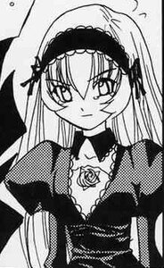 Rating: Safe Score: 0 Tags: 1girl closed_mouth detached_collar dress flower frills greyscale hairband image lolita_hairband long_hair long_sleeves looking_at_viewer monochrome rose simple_background solo suigintou upper_body wings User: admin