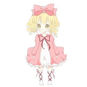 Rating: Safe Score: 0 Tags: 1girl blonde_hair blush bow dress drill_hair full_body green_eyes hair_bow hina_ichigo hinaichigo image long_sleeves looking_at_viewer pink_bow pink_dress ribbon smile solo standing white_background User: admin