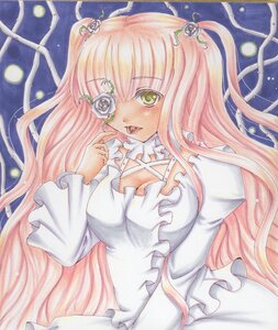 Rating: Safe Score: 0 Tags: 1girl acrylic_paint_(medium) breasts cleavage colored_pencil_(medium) dress eyepatch flower frills hair_flower hair_ornament image kirakishou long_hair marker_(medium) medium_breasts pastel_(medium) pink_hair rose shikishi solo thorns tongue tongue_out traditional_media two_side_up very_long_hair watercolor_(medium) white_flower white_rose yellow_eyes User: admin