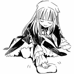 Rating: Safe Score: 0 Tags: 1girl closed_eyes dress gradient_hair greyscale hijiri_byakuren image layered_dress long_hair long_sleeves monochrome multicolored_hair simple_background smile solo suigintou torn_clothes torn_dress white_background User: admin