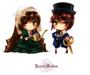 Rating: Safe Score: 0 Tags: 2girls brown_hair chibi cup dress frills green_dress green_eyes hat heterochromia holding image long_hair long_sleeves looking_at_viewer multiple_girls pair red_eyes short_hair siblings sisters souseiseki suiseiseki top_hat twins watering_can white_background User: admin