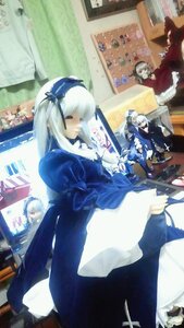 Rating: Safe Score: 0 Tags: 1girl closed_eyes doll dress frills lolita_fashion long_hair long_sleeves multiple_girls solo suigintou white_hair User: admin