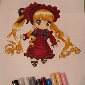 Rating: Safe Score: 0 Tags: 1girl bangs blonde_hair blue_eyes blush bonnet bow dress drill_hair flower full_body green_bow image long_hair long_sleeves looking_at_viewer photo red_dress red_flower rose shinku shoes sidelocks solo standing traditional_media twintails very_long_hair white_legwear User: admin