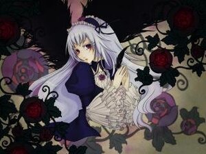 Rating: Safe Score: 0 Tags: 1girl dress flower frills hairband image long_hair long_sleeves looking_at_viewer rose solo suigintou upper_body very_long_hair wings User: admin