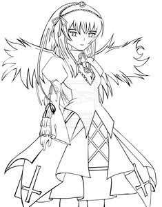 Rating: Safe Score: 0 Tags: 1girl dress eyebrows_visible_through_hair feathered_wings greyscale hairband image long_hair long_sleeves looking_at_viewer monochrome ribbon simple_background smile solo suigintou white_background wings User: admin