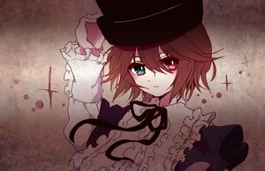 Rating: Safe Score: 0 Tags: 1girl brown_hair closed_mouth dress frills hat heterochromia image long_sleeves looking_at_viewer red_eyes ribbon short_hair solo souseiseki upper_body User: admin