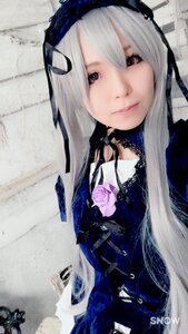 Rating: Safe Score: 0 Tags: 1girl bangs choker closed_mouth dress gothic_lolita lips lolita_fashion long_hair looking_at_viewer photo ribbon solo suigintou white_hair User: admin