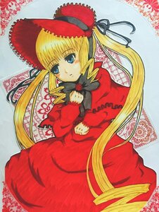 Rating: Safe Score: 0 Tags: 1girl blonde_hair blue_eyes blush bonnet bow bowtie dress drill_hair flower hat image long_hair long_sleeves looking_at_viewer red_dress shinku sidelocks solo twin_drills twintails very_long_hair User: admin