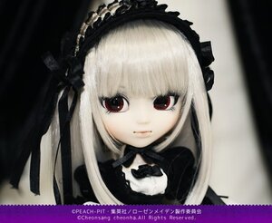 Rating: Safe Score: 0 Tags: 1girl bangs black_ribbon chain closed_mouth doll dress frills hairband long_hair looking_at_viewer red_eyes solo suigintou User: admin