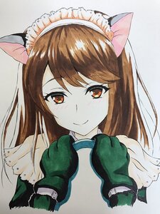 Rating: Safe Score: 0 Tags: 1girl animal_ears bangs blush brown_hair cat_ears closed_mouth d.va_(overwatch) eyebrows_visible_through_hair facial_mark gloves green_gloves image long_hair looking_at_viewer smile solo suiseiseki whisker_markings User: admin