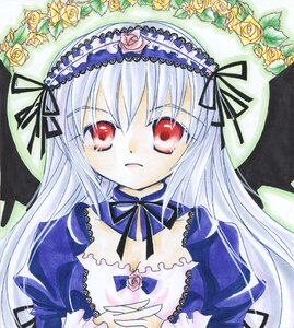Rating: Safe Score: 0 Tags: 1girl dress flower frills hairband image long_hair looking_at_viewer marker_(medium) pink_flower pink_rose red_eyes ribbon rose silver_hair solo suigintou traditional_media upper_body white_flower white_rose wings yellow_flower yellow_rose User: admin