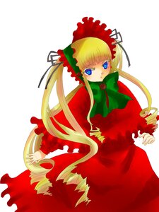 Rating: Safe Score: 0 Tags: 1girl blonde_hair blue_eyes bonnet bow bowtie dress drill_hair flower green_bow image long_hair long_sleeves looking_at_viewer red_dress shinku simple_background solo standing twin_drills twintails very_long_hair white_background User: admin