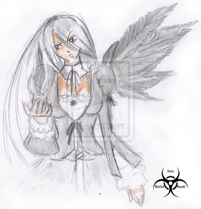 Rating: Safe Score: 0 Tags: 1girl black_wings dress feathered_wings frills image long_hair long_sleeves ribbon solo suigintou very_long_hair wings User: admin