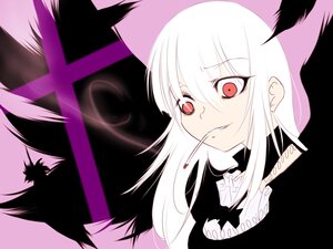 Rating: Safe Score: 0 Tags: 1girl image long_hair looking_at_viewer red_eyes smile solo suigintou white_hair User: admin