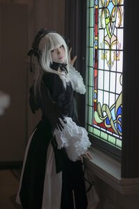 Rating: Safe Score: 0 Tags: 1girl black_dress dress frills gothic_lolita hairband indoors lolita_fashion long_hair long_sleeves silver_hair solo standing suigintou very_long_hair User: admin