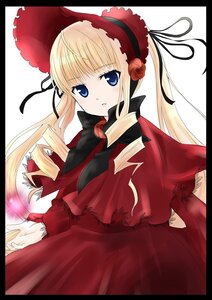 Rating: Safe Score: 0 Tags: 1girl black_border blonde_hair blue_eyes bonnet bow capelet dress drill_hair flower image letterboxed long_hair long_sleeves looking_at_viewer parted_lips red_dress rose shinku sidelocks solo twin_drills twintails white_background User: admin