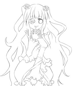 Rating: Safe Score: 0 Tags: 1girl :q dress flower greyscale hair_flower hair_ornament image kirakishou lineart long_hair monochrome rose solo striped tongue tongue_out very_long_hair User: admin