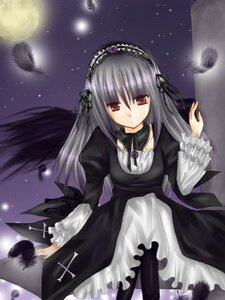 Rating: Safe Score: 0 Tags: 1girl black_wings cross dress feathers flower frills full_moon hairband image lolita_hairband long_hair long_sleeves looking_at_viewer moon night rose silver_hair sky solo star_(sky) suigintou wings User: admin