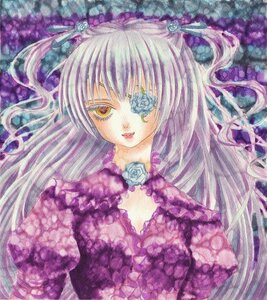 Rating: Safe Score: 0 Tags: 1girl barasuishou blue_flower blue_rose choker dress eyepatch flower frills image long_hair purple_flower purple_rose ribbon rose solo traditional_media yellow_eyes User: admin