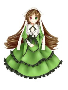 Rating: Safe Score: 0 Tags: 1girl brown_hair dress drill_hair frills green_dress green_eyes head_scarf heterochromia image long_hair long_sleeves looking_at_viewer red_eyes simple_background smile solo suiseiseki twin_drills very_long_hair white_background User: admin