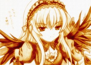 Rating: Safe Score: 0 Tags: 1girl bad_id bad_pixiv_id bangs detached_collar dress flower frills godees hairband highres image long_hair long_sleeves looking_at_viewer monochrome photoshop_(medium) ribbon rose rozen_maiden simple_background solo suigintou traditional_media upper_body very_long_hair white_background wings User: admin