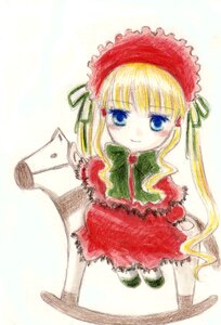 Rating: Safe Score: 0 Tags: 1girl auto_tagged blonde_hair blue_eyes blush bonnet bow bowtie capelet dress full_body green_bow image long_hair long_sleeves looking_at_viewer red_dress shinku simple_background smile solo standing traditional_media twintails white_background User: admin