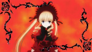Rating: Safe Score: 0 Tags: 1girl blonde_hair blue_eyes bonnet bow bowtie dress drill_hair flower image long_hair long_sleeves looking_at_viewer red_background red_dress shinku simple_background solo twintails upper_body User: admin