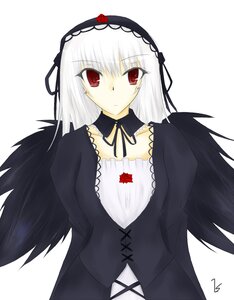 Rating: Safe Score: 0 Tags: 1girl bangs black_ribbon black_wings cross detached_collar dress expressionless flower frills hairband image long_hair long_sleeves looking_at_viewer puffy_sleeves red_eyes ribbon rose simple_background solo suigintou upper_body white_background wings User: admin