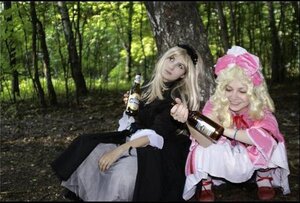 Rating: Safe Score: 0 Tags: 2girls apron blonde_hair dress forest hat letterboxed long_hair multiple_cosplay multiple_girls nature outdoors sitting tagme tree User: admin
