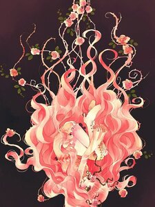 Rating: Safe Score: 0 Tags: 1girl flower green_eyes hair_ornament image kirakishou long_hair pink_flower pink_hair pink_rose plant rose solo thorns very_long_hair vines wavy_hair User: admin