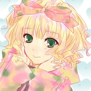 Rating: Safe Score: 0 Tags: 1girl blonde_hair blush bow close-up green_eyes hair_bow hinaichigo image long_sleeves looking_at_viewer mizuhashi_parsee ribbon short_hair smile solo upper_body User: admin