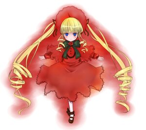 Rating: Safe Score: 0 Tags: 1girl blonde_hair blue_eyes bonnet bow bowtie dress drill_hair full_body green_bow image long_hair long_sleeves looking_at_viewer red_dress shinku shoes solo standing twin_drills twintails very_long_hair white_background User: admin