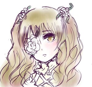 Rating: Safe Score: 0 Tags: 1girl blonde_hair blush choker flower hair_flower hair_ornament image kirakishou long_hair necklace parted_lips rose solo striped white_flower white_rose yellow_eyes User: admin