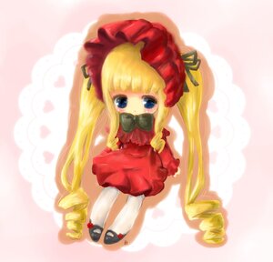 Rating: Safe Score: 0 Tags: 1girl bangs blonde_hair blue_eyes blush bonnet bow bowtie dress drill_hair flower full_body heart image long_hair long_sleeves red_dress rose shinku shoes sidelocks solo standing striped_background twin_drills twintails very_long_hair white_legwear User: admin