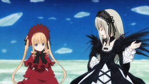 Rating: Safe Score: 0 Tags: 2girls black_dress black_ribbon black_wings blonde_hair bonnet bow closed_eyes day dress flower frills hairband image long_hair long_sleeves multiple_girls outdoors pair red_dress ribbon shinku silver_hair sky suigintou twintails very_long_hair wings User: admin