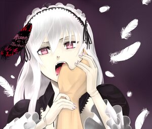 Rating: Safe Score: 0 Tags: 1girl bad_id bad_pixiv_id bird biting black_feathers black_nails black_wings blood doll_joints feathered_wings feathers finger_biting flower frills hairband image joints long_hair nagashii_kouhei nail_polish pink_eyes purple_nails rose rozen_maiden silver_hair solo solo_focus suigintou tongue white_feathers wings User: admin