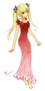 Rating: Safe Score: 0 Tags: 1girl bare_shoulders barefoot blonde_hair blue_eyes choker dress flower full_body image long_hair looking_at_viewer shinku simple_background solo strapless strapless_dress striped twintails User: admin