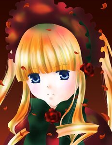 Rating: Safe Score: 0 Tags: 1girl bangs blonde_hair blue_eyes blush bonnet flower image long_hair looking_at_viewer petals red_flower red_rose rose rose_petals shinku solo twintails User: admin