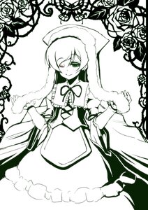 Rating: Safe Score: 0 Tags: 1girl blue_rose dress flower frills fur_trim green_eyes image long_hair long_sleeves looking_at_viewer monochrome one_eye_closed pink_rose purple_rose red_rose ribbon rose smile solo spot_color suiseiseki thorns very_long_hair white_background white_rose User: admin