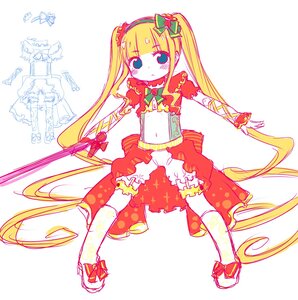 Rating: Safe Score: 0 Tags: 1girl blonde_hair bloomers blue_eyes bow image long_hair midriff navel shinku solo striped twintails underwear very_long_hair User: admin