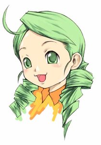 Rating: Safe Score: 0 Tags: 1girl :d ahoge blush drill_hair green_eyes green_hair image kanaria looking_at_viewer open_mouth simple_background smile solo striped twin_drills vertical_stripes white_background User: admin