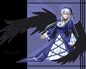 Rating: Safe Score: 0 Tags: 1girl black_wings breasts dress flower frilled_sleeves frills hairband image juliet_sleeves long_hair long_sleeves looking_at_viewer pink_eyes puffy_sleeves ribbon silver_hair solo suigintou wings User: admin