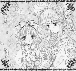 Rating: Safe Score: 0 Tags: 2girls bird blush bow dress drill_hair feathers frills greyscale hina_ichigo hinaichigo image long_hair long_sleeves monochrome multiple_girls pair shinku tears twin_drills wings User: admin