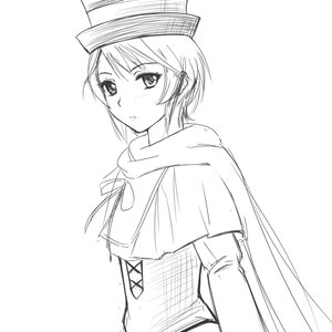 Rating: Safe Score: 0 Tags: 1girl bangs blush eyebrows_visible_through_hair greyscale hat image looking_at_viewer monochrome short_hair simple_background sketch solo souseiseki upper_body white_background User: admin
